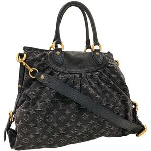 Louis Vuitton Neo Cabby Shoulder Bag Denim Black Crossbody